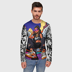 Лонгслив мужской Городской ангел - urban style, цвет: 3D-принт — фото 2