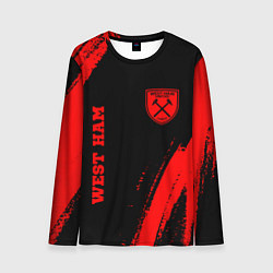 Мужской лонгслив West Ham - red gradient вертикально