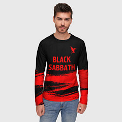 Лонгслив мужской Black Sabbath - red gradient посередине, цвет: 3D-принт — фото 2