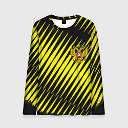 Лонгслив мужской Герб РФ абстракция, цвет: 3D-принт