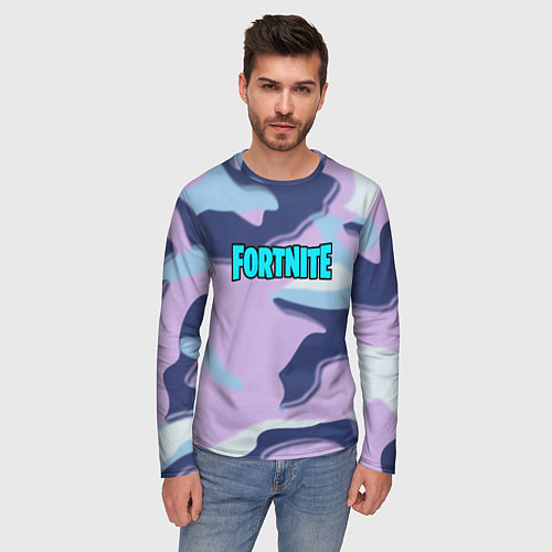 Мужской лонгслив Fortnite camo steel / 3D-принт – фото 3