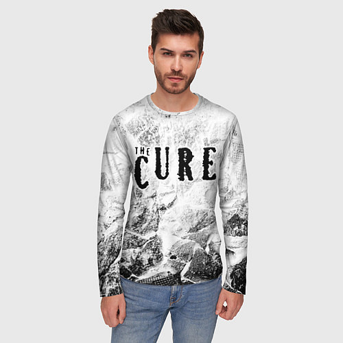 Мужской лонгслив The Cure white graphite / 3D-принт – фото 3