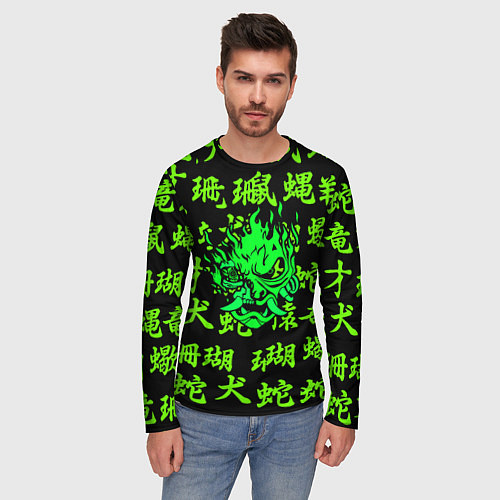 Мужской лонгслив Cyberpunk 2077 game japan / 3D-принт – фото 3
