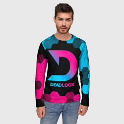 Лонгслив мужской Deadlock - neon gradient, цвет: 3D-принт — фото 2