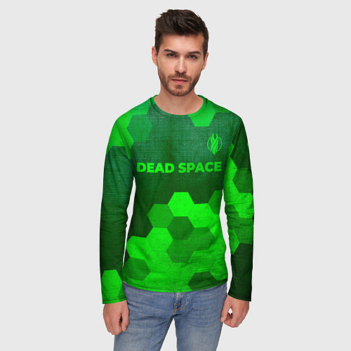 Мужской лонгслив Dead Space - green gradient посередине / 3D-принт – фото 3