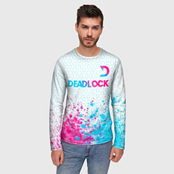 Лонгслив мужской Deadlock neon gradient style посередине, цвет: 3D-принт — фото 2