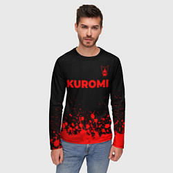 Лонгслив мужской Kuromi - red gradient посередине, цвет: 3D-принт — фото 2