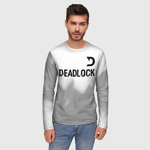 Мужской лонгслив Deadlock glitch на светлом фоне посередине / 3D-принт – фото 3