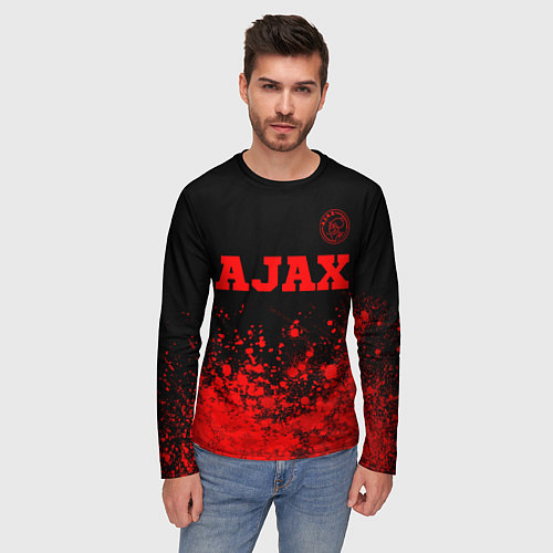 Мужской лонгслив Ajax - red gradient посередине / 3D-принт – фото 3