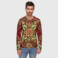 Лонгслив мужской Русские классические узоры и орнамент, цвет: 3D-принт — фото 2