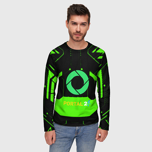 Мужской лонгслив Portal game pattern / 3D-принт – фото 3