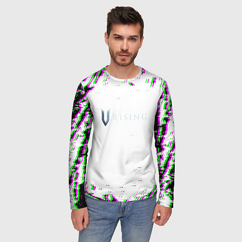 Мужской лонгслив Vrising глитч краски / 3D-принт – фото 3