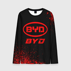 Лонгслив мужской BYD - red gradient, цвет: 3D-принт