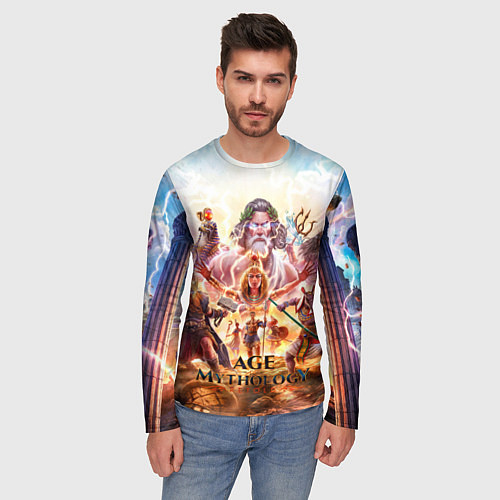 Мужской лонгслив Age of mythology персонажи / 3D-принт – фото 3