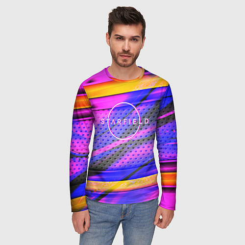 Мужской лонгслив Starfield geometry game / 3D-принт – фото 3