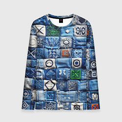 Лонгслив мужской Геймерский пиксельный пэчворк, цвет: 3D-принт