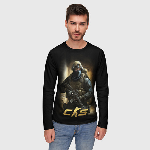 Мужской лонгслив CS спецназовец / 3D-принт – фото 3