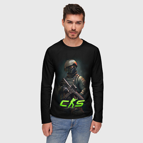 Мужской лонгслив CS counter terrorist / 3D-принт – фото 3