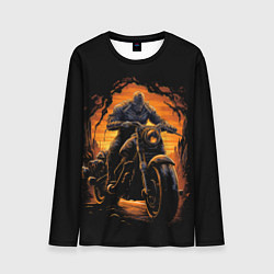 Лонгслив мужской Призрачный гонщик байкер, цвет: 3D-принт