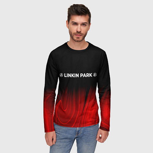 Мужской лонгслив Linkin Park 2024 red plasma / 3D-принт – фото 3