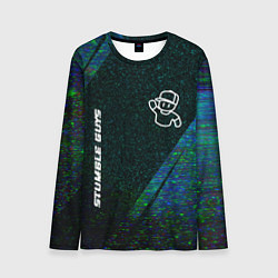 Мужской лонгслив Stumble Guys glitch blue