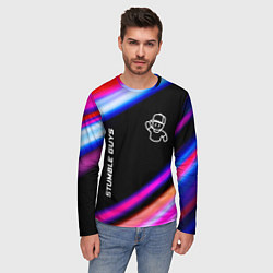 Лонгслив мужской Stumble Guys speed game lights, цвет: 3D-принт — фото 2