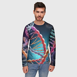 Лонгслив мужской Разноцветный ДНК, цвет: 3D-принт — фото 2