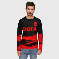 Лонгслив мужской Dota - red gradient посередине, цвет: 3D-принт — фото 2