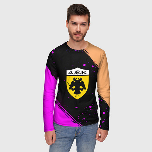 Мужской лонгслив AEK fc geometry splash / 3D-принт – фото 3