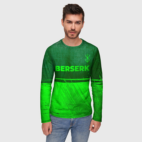 Мужской лонгслив Berserk - green gradient посередине / 3D-принт – фото 3