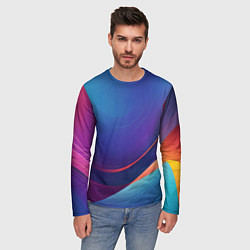 Лонгслив мужской Красивый градиент абстракция, цвет: 3D-принт — фото 2