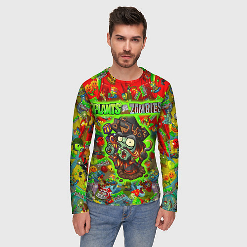Мужской лонгслив Plants vs Zombies пират / 3D-принт – фото 3