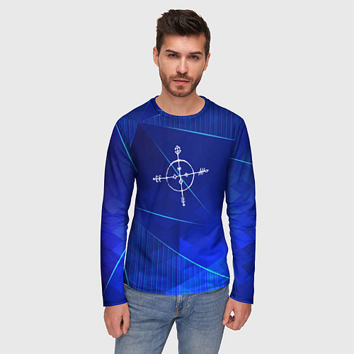 Мужской лонгслив Megadeth blue poly / 3D-принт – фото 3
