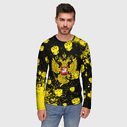 Лонгслив мужской Жёлтые краски герб, цвет: 3D-принт — фото 2