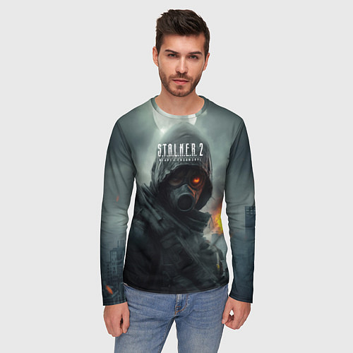 Мужской лонгслив Stalker 2 взрыв вышки / 3D-принт – фото 3