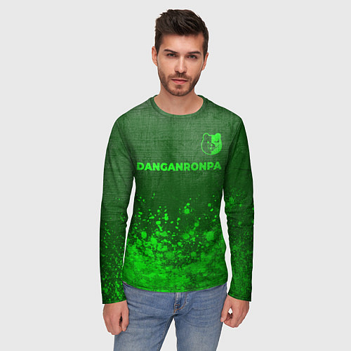 Мужской лонгслив Danganronpa - green gradient посередине / 3D-принт – фото 3