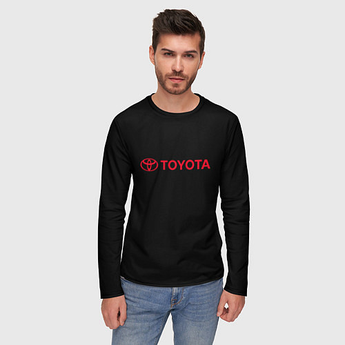 Мужской лонгслив Toyota red logo auto / 3D-принт – фото 3