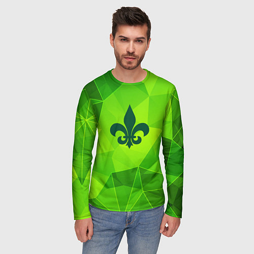 Мужской лонгслив Saints Row green poly / 3D-принт – фото 3