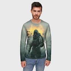 Лонгслив мужской Stalker зараженный город в тумане, цвет: 3D-принт — фото 2