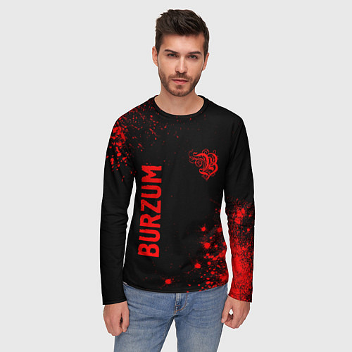Мужской лонгслив Burzum - red gradient вертикально / 3D-принт – фото 3