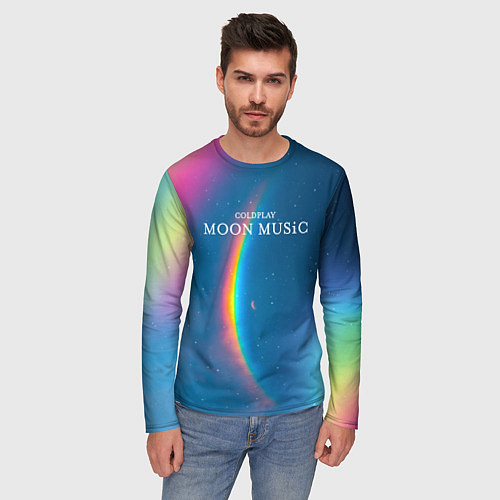 Мужской лонгслив Moon music Coldplay / 3D-принт – фото 3