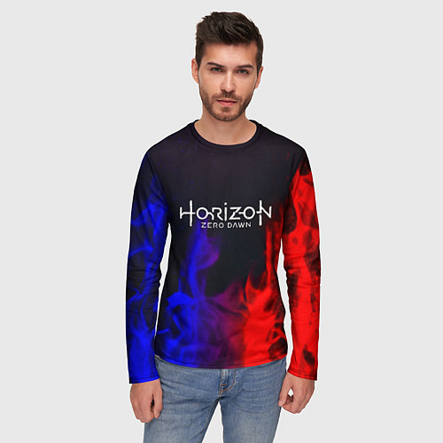 Мужской лонгслив Horizon: Zero Dawn flame steel / 3D-принт – фото 3