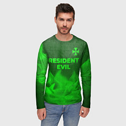 Лонгслив мужской Resident Evil - green gradient посередине, цвет: 3D-принт — фото 2