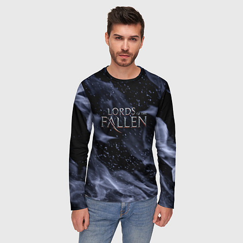 Мужской лонгслив Lord of the fallen fire / 3D-принт – фото 3