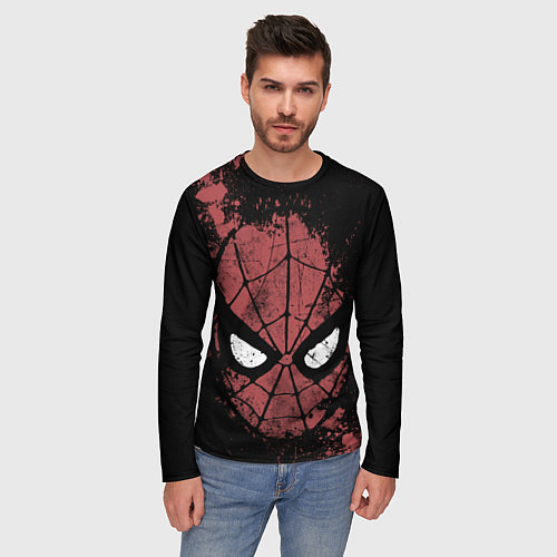 Мужской лонгслив Spider-man splashes / 3D-принт – фото 3