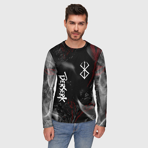 Мужской лонгслив Берсерк - пламя / 3D-принт – фото 3