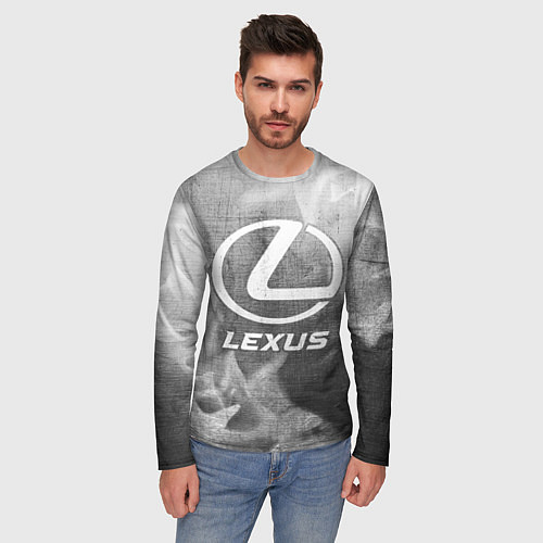 Мужской лонгслив Lexus - grey gradient / 3D-принт – фото 3