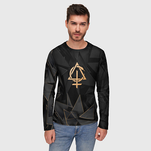Мужской лонгслив Behemoth golden poly / 3D-принт – фото 3