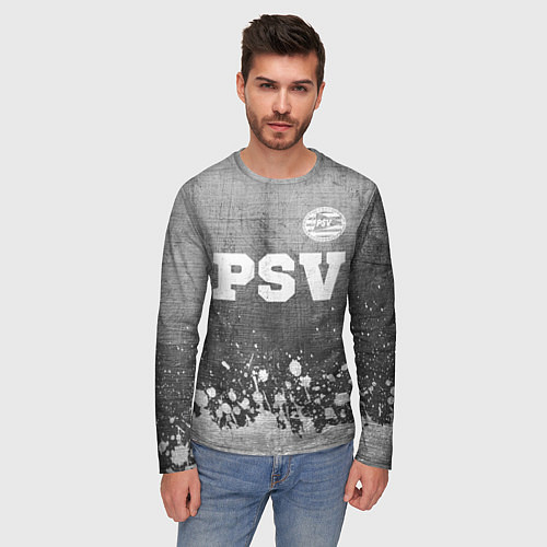 Мужской лонгслив PSV - grey gradient посередине / 3D-принт – фото 3