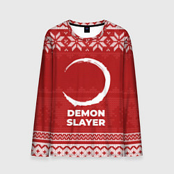 Лонгслив мужской Новогодний Demon Slayer, цвет: 3D-принт